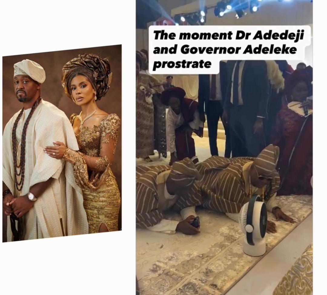 Davido?s father, Dr. Adeleke, and Gov. Ademola Adeleke prostrate before their in-laws to ask for their daughter?s hand in marriage (video)
